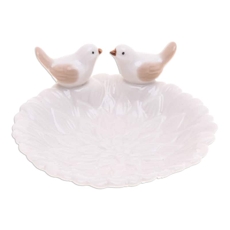 Novica Handmade Birds Peace Ceramic Catchall