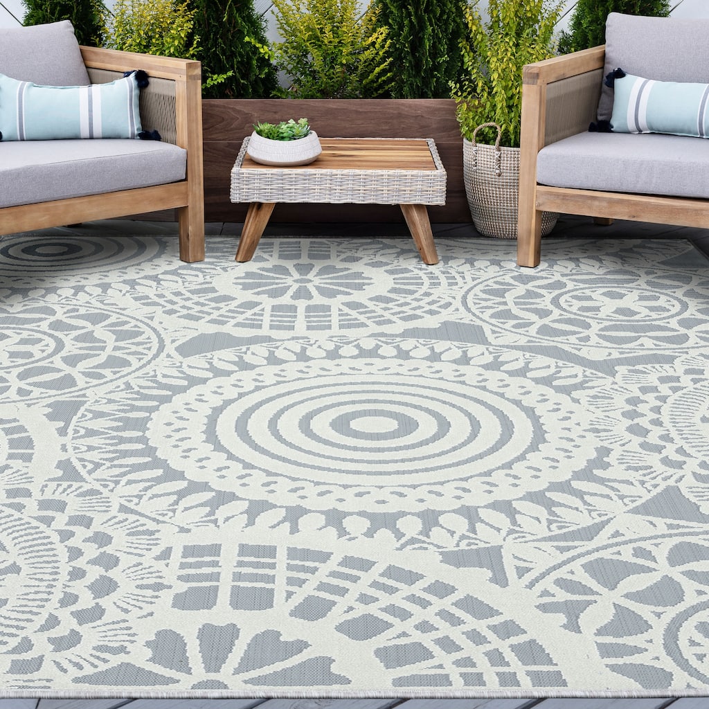 Cruise Bohemian & Eclectic Geometric Indoor/Outdoor Area Rug
