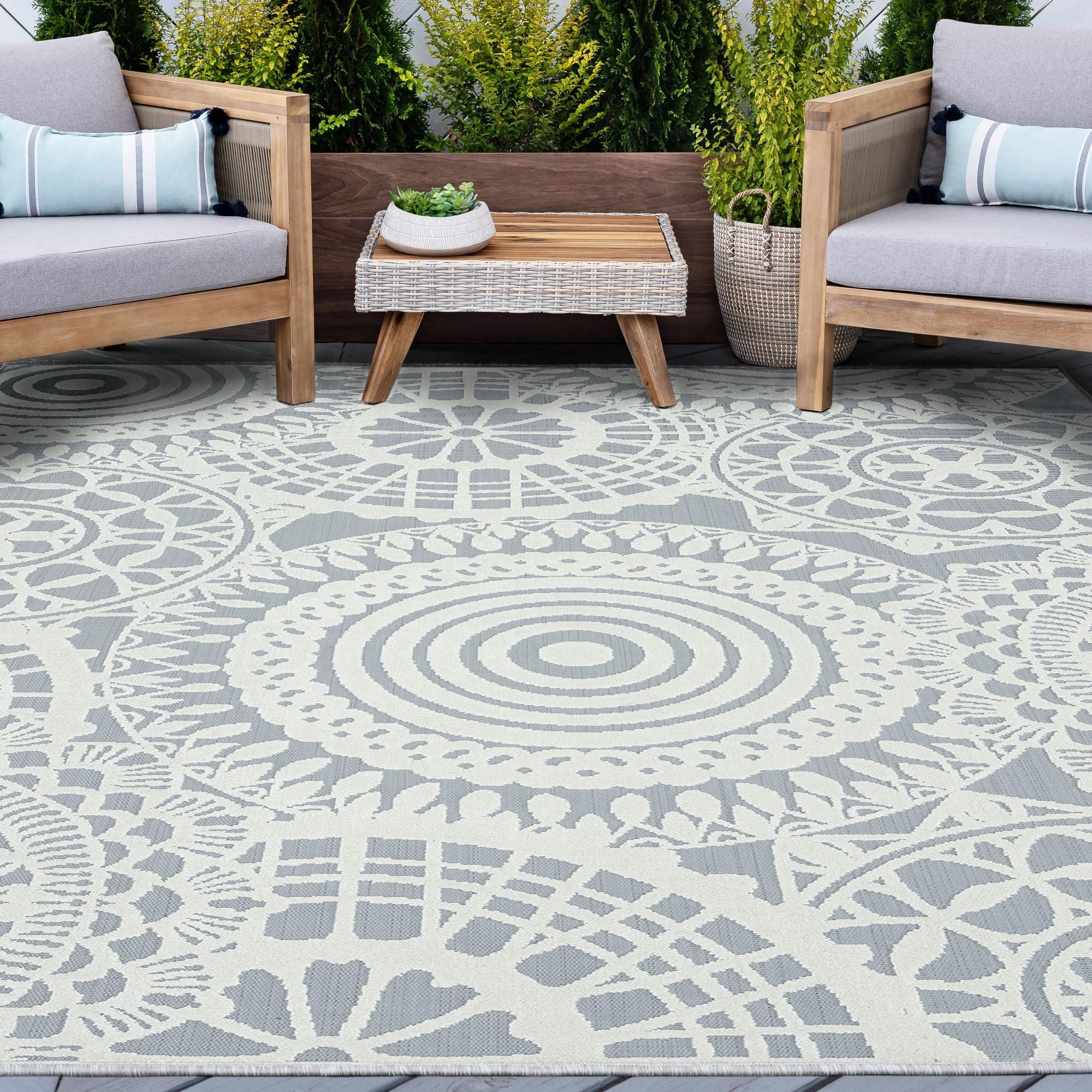 Cruise Bohemian & Eclectic Geometric Indoor/Outdoor Area Rug