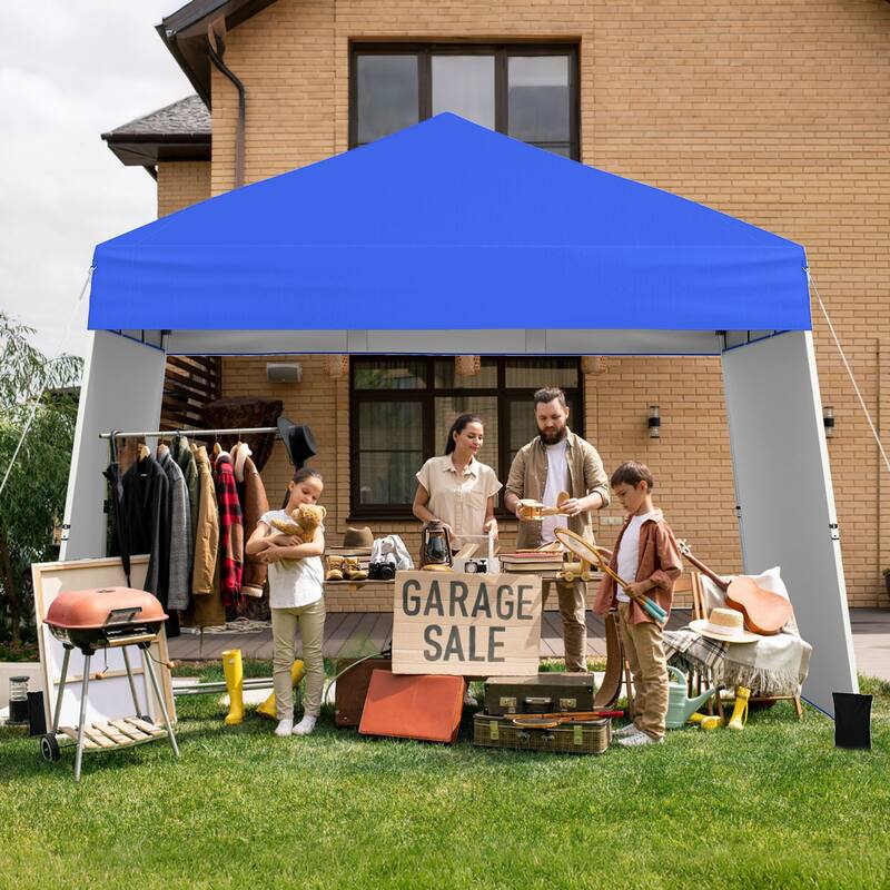 Gymax 14 X 9.2 FT Pop up Canopy Tent w/ 2 Convertible Sidewalls to