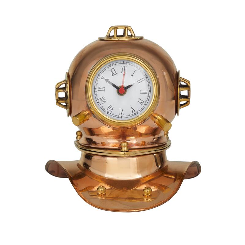 Metal Nautical Clock Decor - Gold, Brass, or Black - 8 x 7 x 8