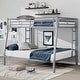 preview thumbnail 2 of 52, Metal Bunk Bed with Ladder and Guardrails Silver - Full XL over Queen
