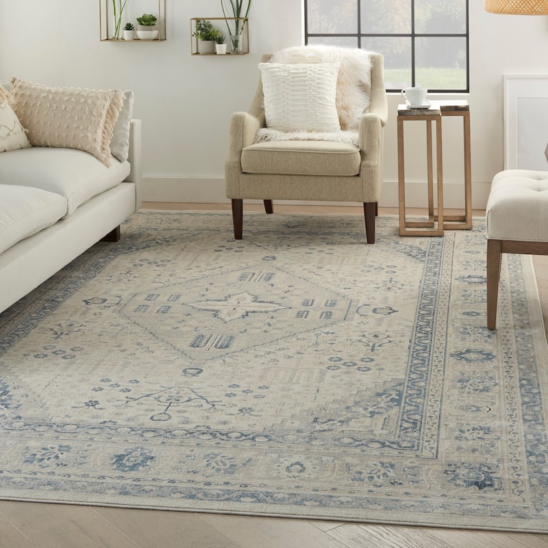 Malta Bordered Center Medallion Area Rug