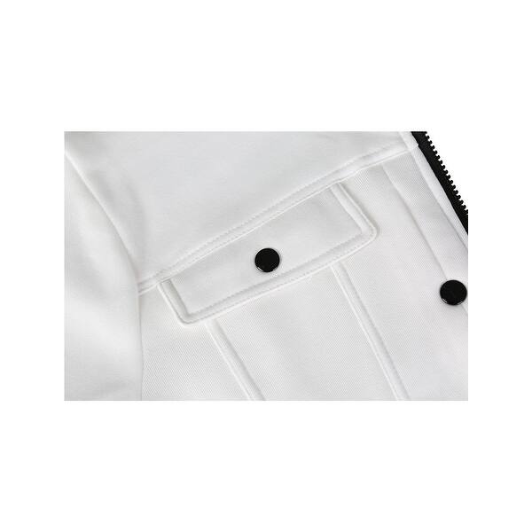 Shop W70 Men Casual Solid Slim Fit Pocket Zipper Stand Collar Long