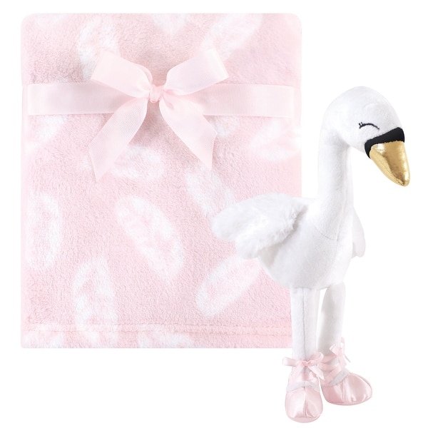 slide 1 of 1, Hudson Baby Infant Girl Plush Blanket with Toy, Swan, One Size - Swan - One Size One Size - Swan