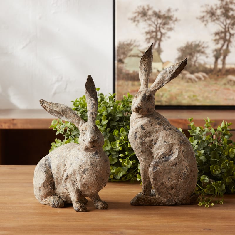 Weathered Rabbit Statue (Set of 2)