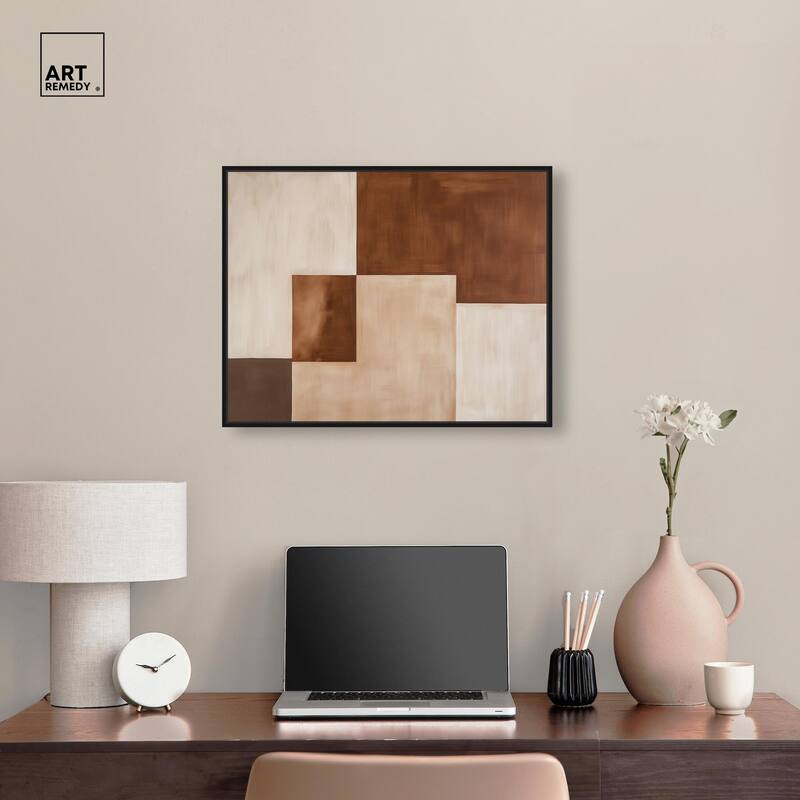 Cream and Brown Panels III Canvas by Art Remedy