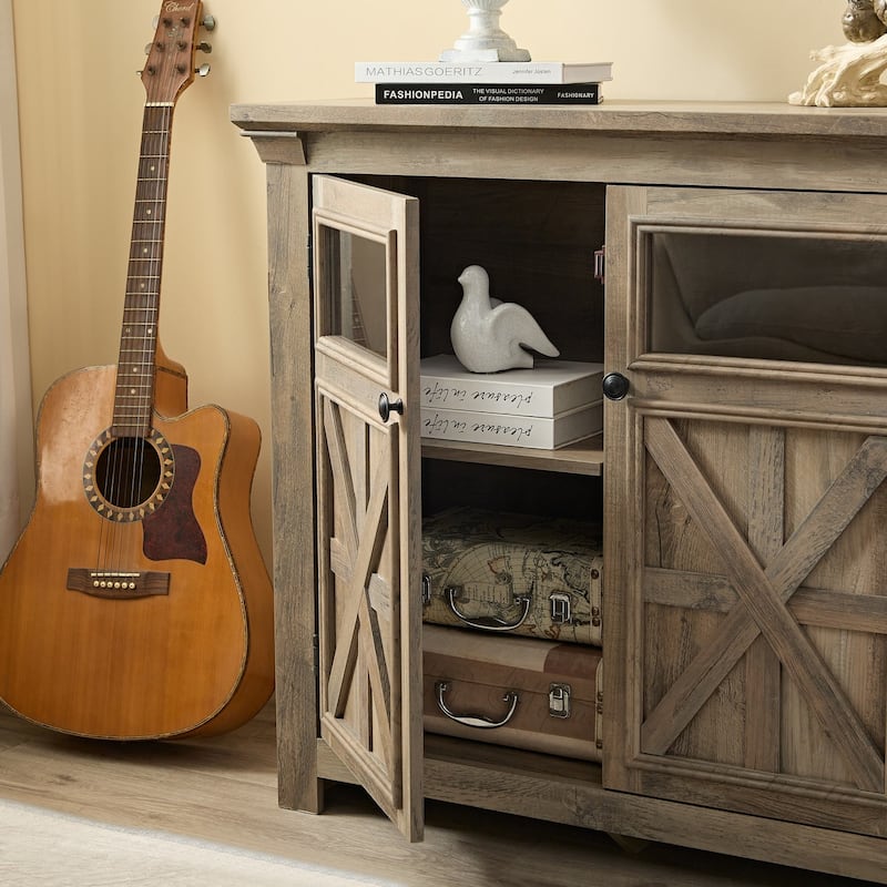 38'' Farmhouse 2 Doors Cabinet Large Buffet Sideboard Cabinet - N/A