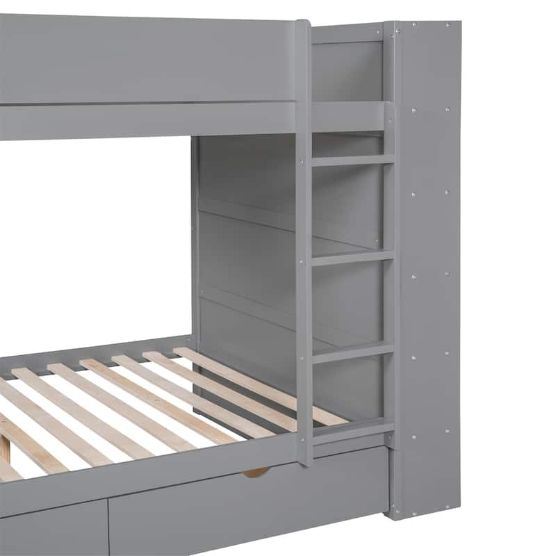 Merax Full/Twin Bunk Bed With 2 Drawers and Multi-layer Cabinet