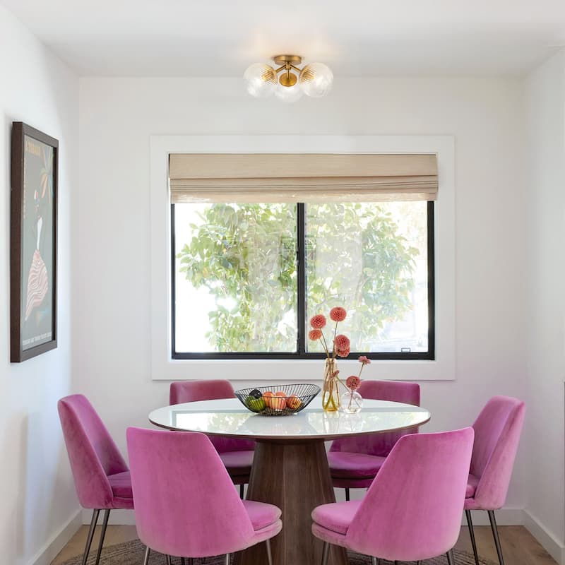 Modern 3-Light Semi Flush Mount With Opal Glass Shade