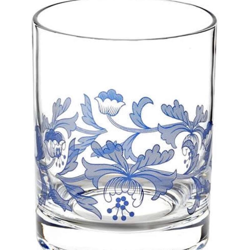 Spode Blue Italian Set of 4 Double Old Fashioned Glasses - 14 oz