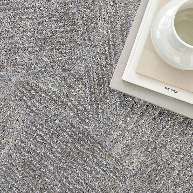 Michael Amini Abstract Linear Shimmer Area Rug