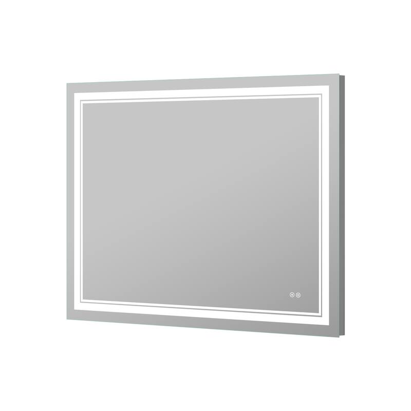 Retangular Wall Mounted LED Bathroom Mirror With Touch Switch Memory Mirror Anti-Fog (Horizontal/Vertical)