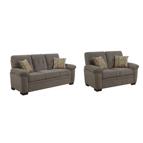 2 Piece Upholstered Living Room Set In Oatmeal Finish