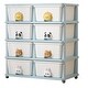 preview thumbnail 1 of 8, Drawer Storage Rack-8 drawers-4 layer,Flexible Mobility With Wheels,Wardrobe Storage Organization, Storage Rack White/Blue