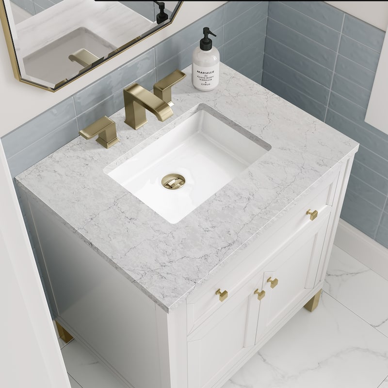 James Martin Vanities Chicago 30" Single Vanity, Glossy White