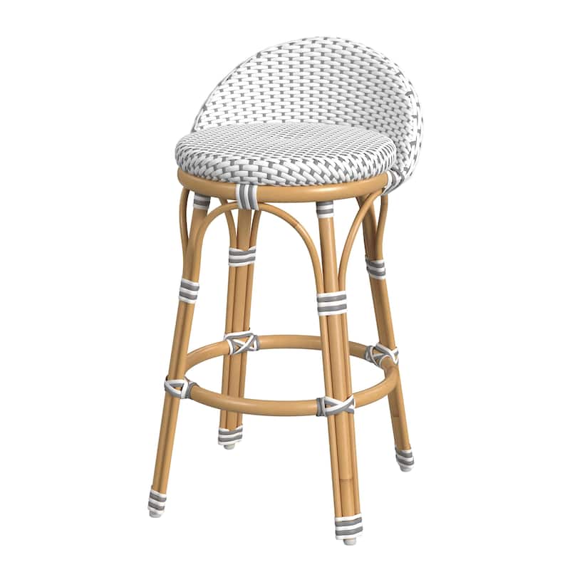 Inez 24 in. Seat Height Rattan Low Back Counter Stool