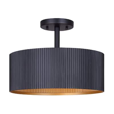Canarm ISF1119A02 Rexton 2 Light 13" Wide Semi-flush Drum Ceiling