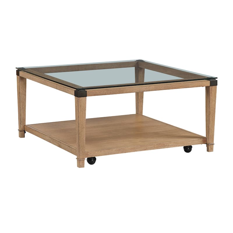 Neilsen 32" Transitional Square Wood Cocktail Table - Brown