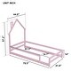 preview thumbnail 13 of 33, Twin Size Wood bed with House-shaped Headboard Floor bed with Fences