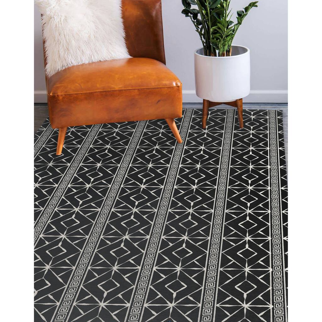 CHINOISERIE GEO MIDNIGHT Area Rug By Kavka Designs