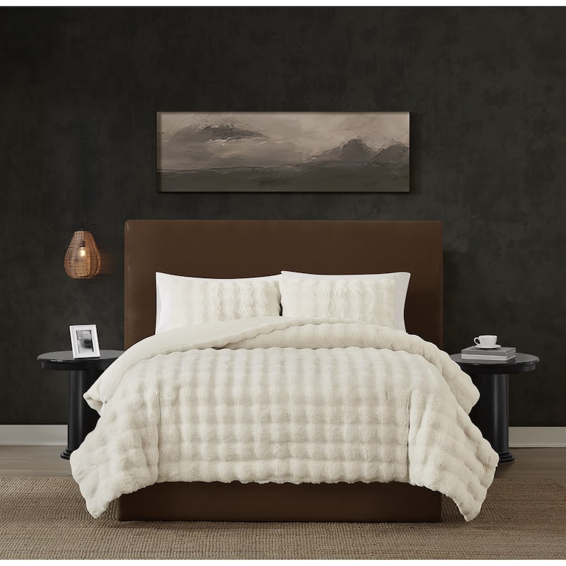 Frye Bubble Faux Fur 3 Piece Comforter Set