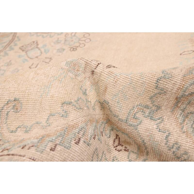 ECARPETGALLERY Hand-knotted Antalya Vintage Beige Wool Rug - 8'0 x 10'10