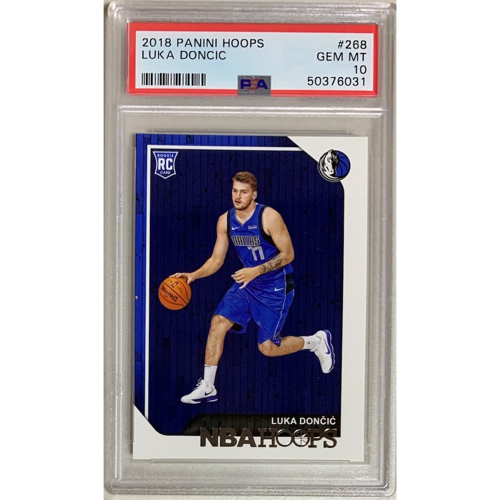 Luka Doncic 2018 Panini Hoops Basketball Rookie Card RC #268 Graded PSA 10 GEM MINT - 8'6" x 11'6"