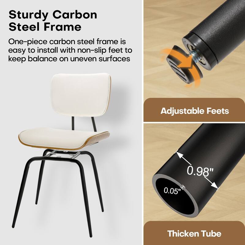 Faux Leather Upholstered Dining Chairs Set of 2/4 - 33.5"H x 19.3"W x 23"D