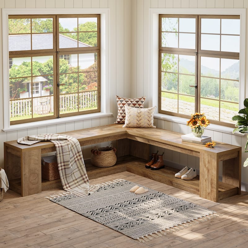 L Shaped Breakfast Nook Bench for Entryway