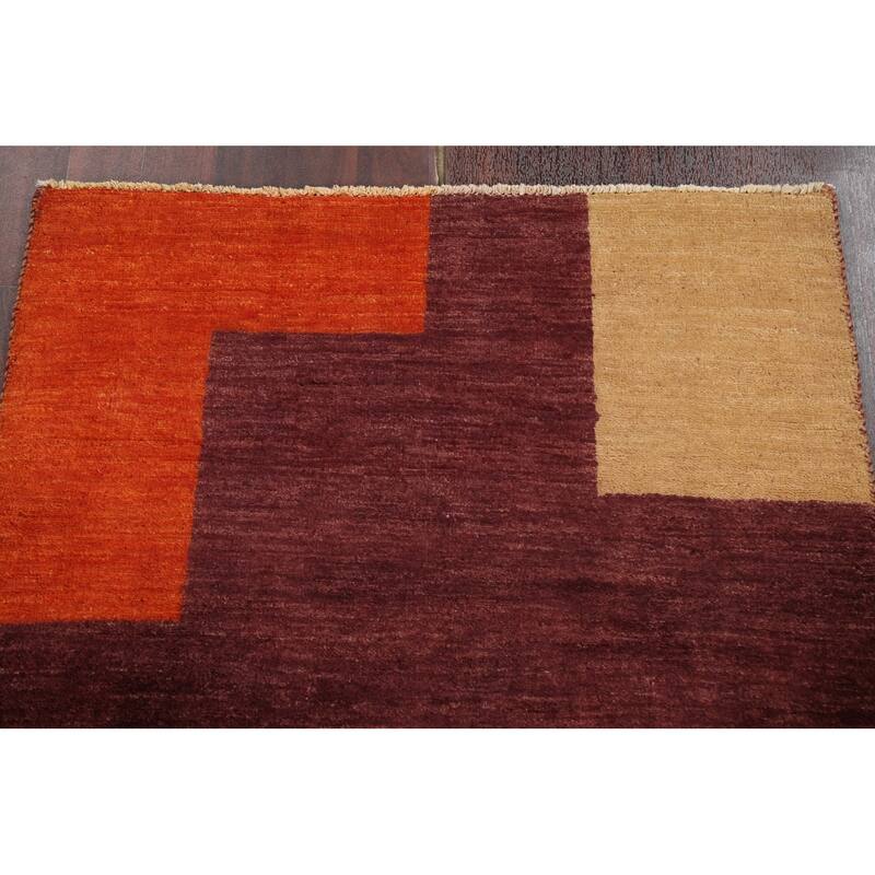 Contemporary Gabbeh Kashkoli Area Rug Wool Hand-knotted Office Carpet - 3'0" x 5'1"