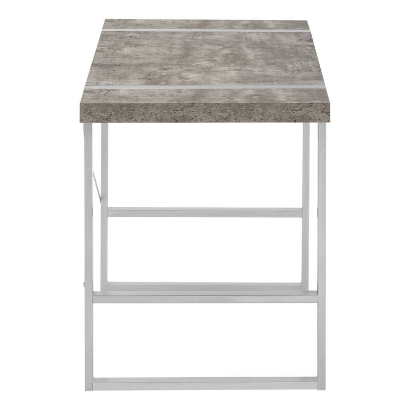 Computer Desk, Home Office, Laptop, 48"l, Work, Grey Concrete Laminate, Grey Metal, Contemporary, Modern