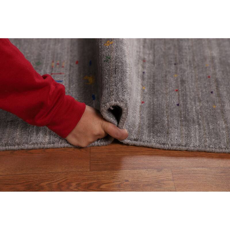 Gabbeh Oriental Square Area Rug Handmade Wool Carpet - 7'9" x 7'9"