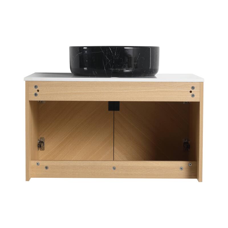Bathroom Vanity With Sink In 30/36 Inch, Floating Bathroom Vanity With 2 Soft Close Doors