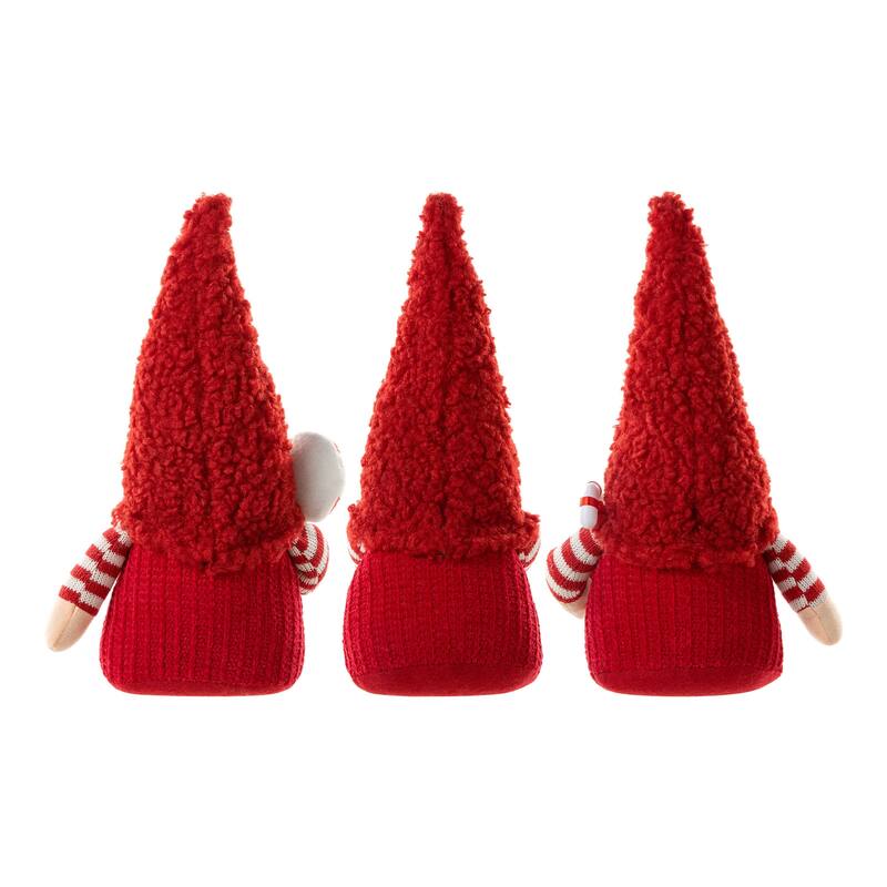Glitzhome Set of 3 Fabric JOY Christmas Gnomes Decor