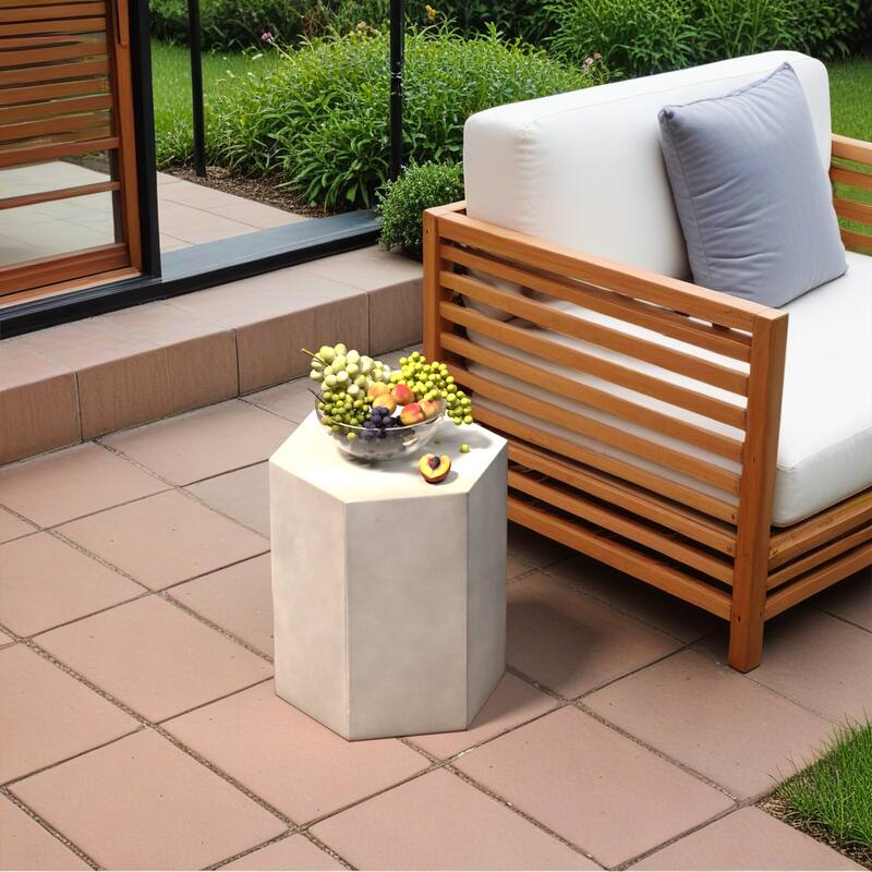 COSIEST MgO Outdoor Hexagonal End Table