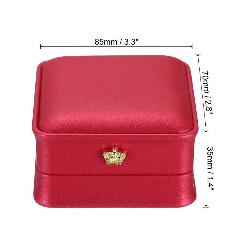 Necklace Pendant Box, 2pcs Velvet Chain Box Vintage Jewelry Holder - Red - 3"x3"