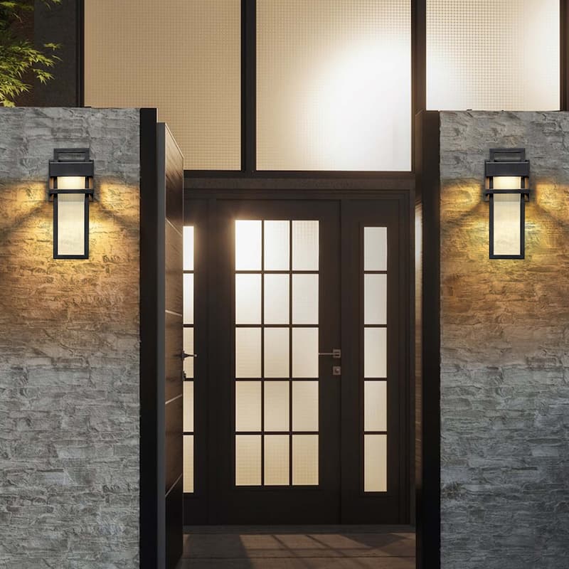Modern 12 in. LED Waterproof Outdoor/ Indoor Wall Light with Acrylic - 5.12"W x 3.54"D x 12.20"H