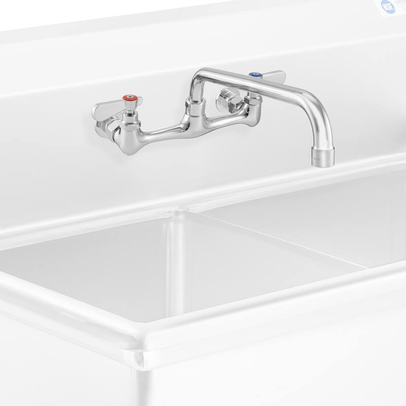 Commercial Wall Mount Sink Faucets 8in Center w Swivel Spouts NSF