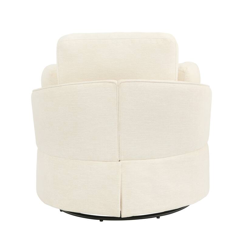 Set of 2 Modern 40.''W Upholstered Comfortable Swivel Barrel Accent Chair with Pillows