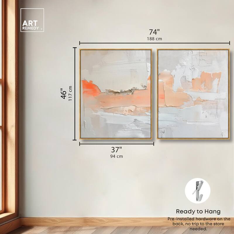 Orange Mist Halo Canvas Set of 2 by Art Remedy