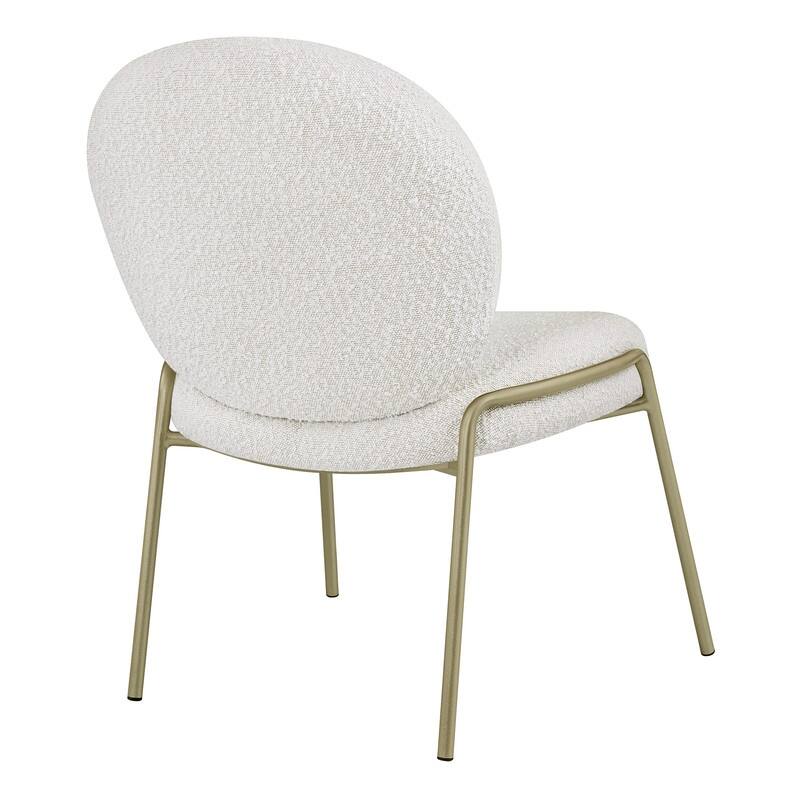 Spruce & Spring Cloud-Shaped Armless Modern Teddy Dining Chair with Champagne Gold Legs
