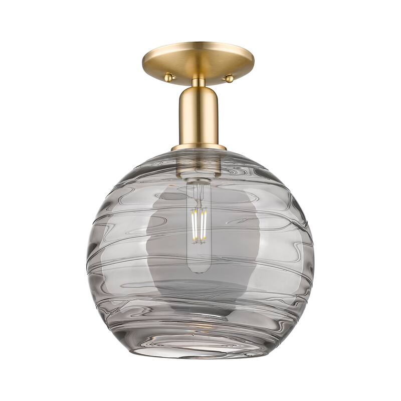 Innovations Lighting Endless Possibilities Arcadia - Athens Deco Swirl - 1 Light 10" Semi-Flush Mount - Champagne Bronze