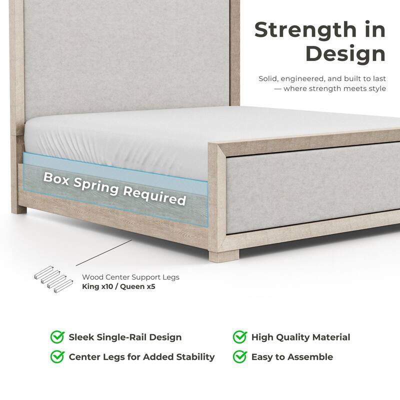 Furniture of America Durem II Modern 4-Piece Solid Wood Panel Bedroom Set