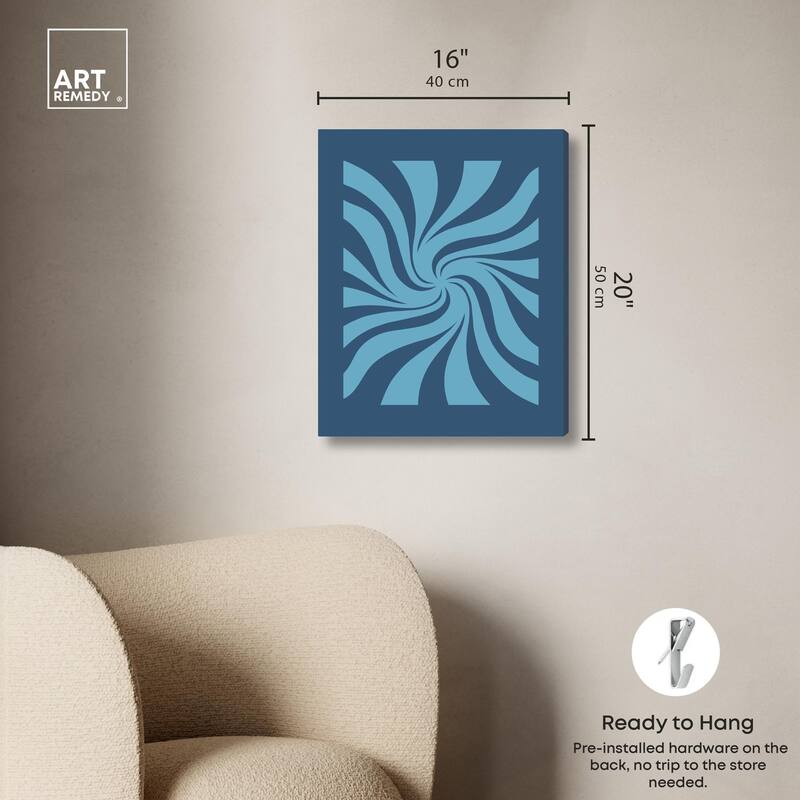 Carnaval Retro Blues Canvas by Art Remedy, Gallery Wrapped