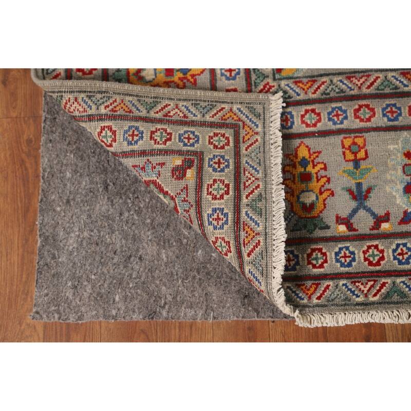 All-Over Gray Kazak Oriental Area Rug Wool Carpet - 8'4" x 11'4"