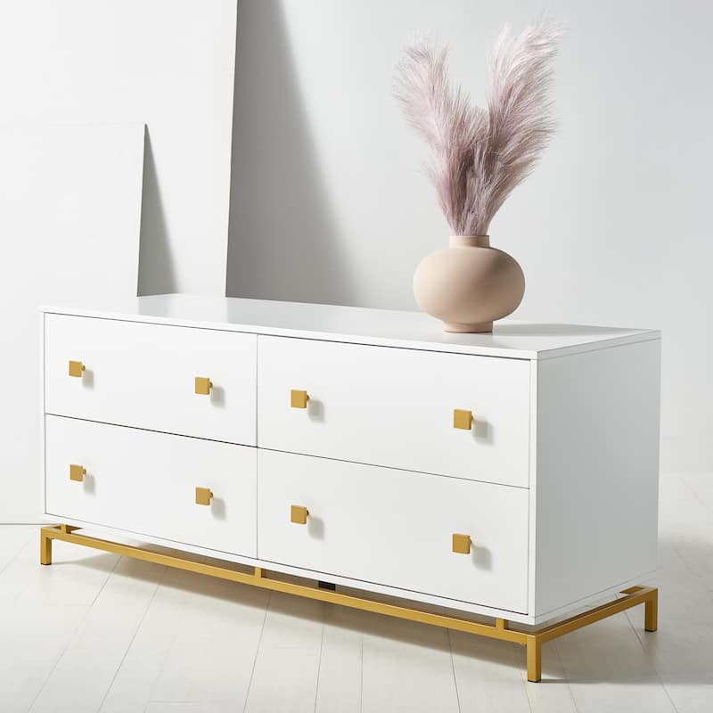 SAFAVIEH Couture Anghard 4-Drawer Dresser - White/Gold