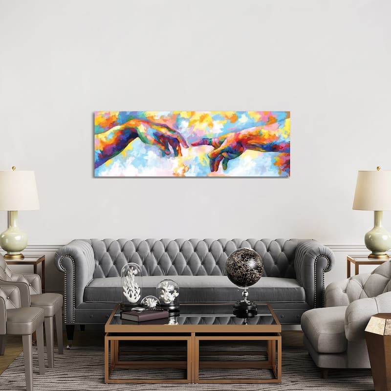 iCanvas "The Creation Of Adam,A Homage To Michelangelo" by Leon Devenice Canvas Print