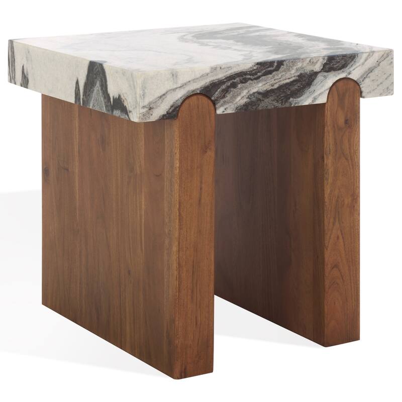 SAFAVIEH Couture Ellebeth Marble Top Accent Table - 20"W x 20"D x 20"H