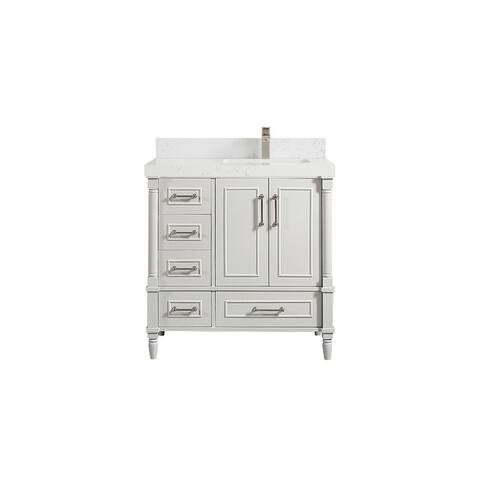 Willow Collections 36 in x 22 Aberdeen Freestanding Bathroom Vanity with Right Offset Sink and Countertop